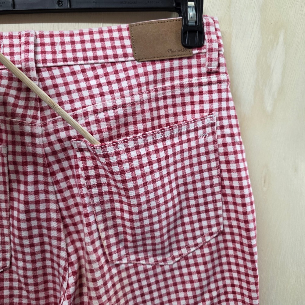 Madewell The Perfect Vintage Jean Red White Gingham Check High Rise Pants 29 - Picture 13 of 16